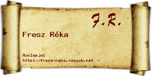 Fresz Réka névjegykártya